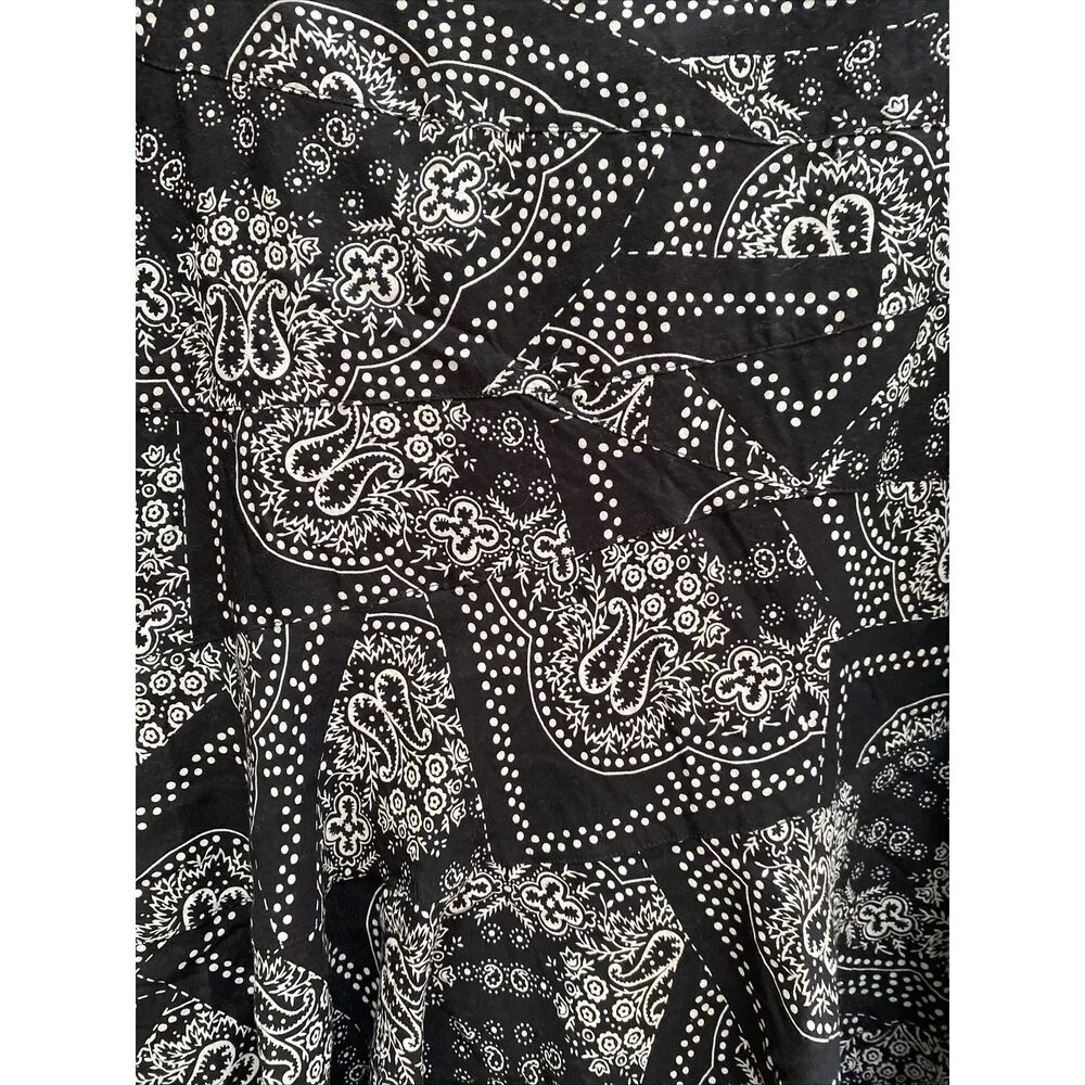 Ralph Lauren SZ 4 Long Boho Maxi Skirt Black & White Paisley Cotton CottageCore - Picture 4 of 7